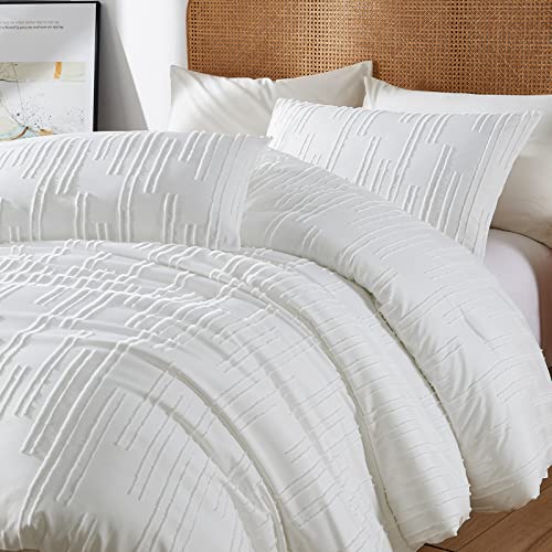 Ikawaapurry Tufted Queen Size Comforter Set For Queen Bed Farmhouse Boho Bedding Comforter Sets Fluffy Lightweight Flowers Plants All Season 3 Pieces Comforter Queen #TOP3