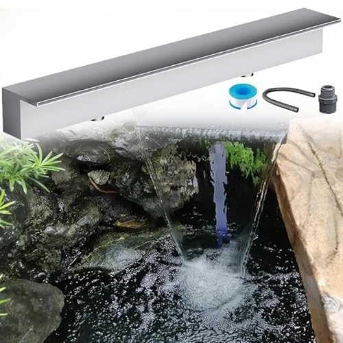 Canal de desbordamiento de Cascada Ajustable en Forma de Anillo con caudal Personalizable, Adecuado para Fuentes de jardín y Patio, Elementos acuáticos Exteriores y Elementos Decorativos (20
