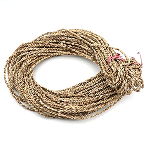 50M di corda in giacinto d'acqua e paglia di larghezza 5MM, intrecciata a mano, materiale in erba, trecce di rattan, lavorata a maglia, per riparazione di sedie, cestino decorativo