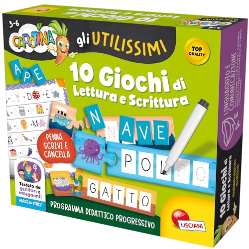 Lisciani Giochi - Carotina Gli utilissimi 10 giochi di lettura e scrittura