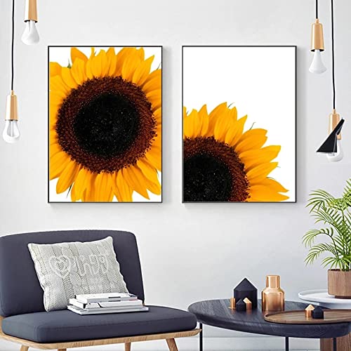 Toile tournesol art nordique OTURRI 30x50cm affiche fleur moderne sans cadre pour salon