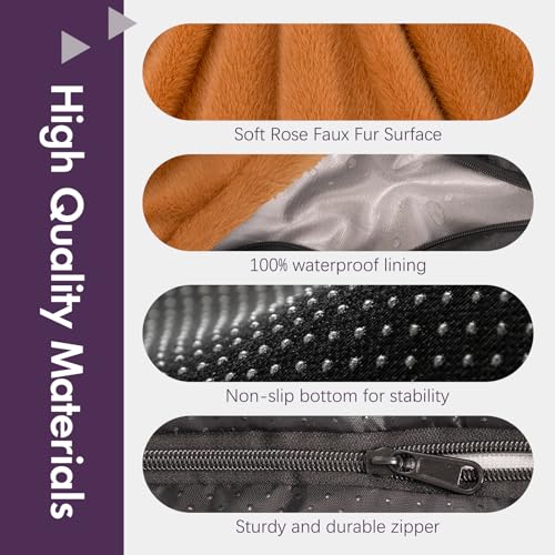 Image of Faux Fur Dog Bed Covers - Ultra Soft Rose Velvet, Removable & Washable, Cozy & Durable,Large Pet Bed Cover Only (No Filling) - Gray, (Fleece Gray, 42 inch L x 28 inch W x 4.5 inch Th)