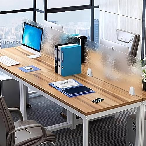 Portable Acrylic Privacy Screen - Free Standing Desk Divider for Home & Office - Visual Distractions Panel for Tabletop Workstation Partitions