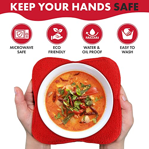 Microwave Bowl Huggers Warmers For Food Microfiber Heat Resistant Food Warmer Set Microwave Safe Handle Hot And Cold Bowls Holder Without Burning Your Hands Set Of 4 Microwave Bowl Huggers #TOP3