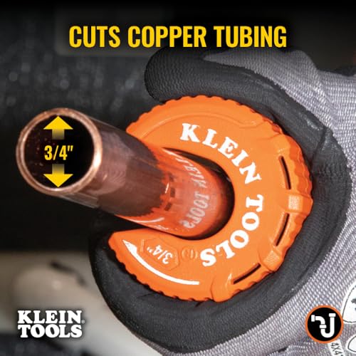Klein Tools 50056 C-Style Copper Tubing Pipe Cutter Tool, 3/4-Inch Cutting Capacity, Ultra-Compact for Tight Spaces, Free-Spinning Rollers by KLEIN TOOLS - Image 2