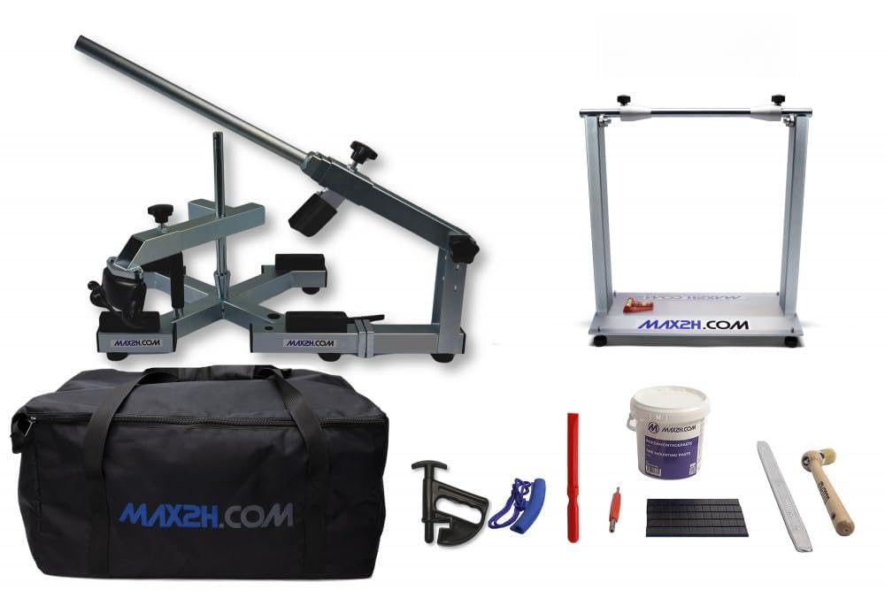 MAX2H® MG-X Plus urządzenie do montażu opon z koziołkiem wyważeniowym Plus, pakiet startowy (masa kleju) i torba