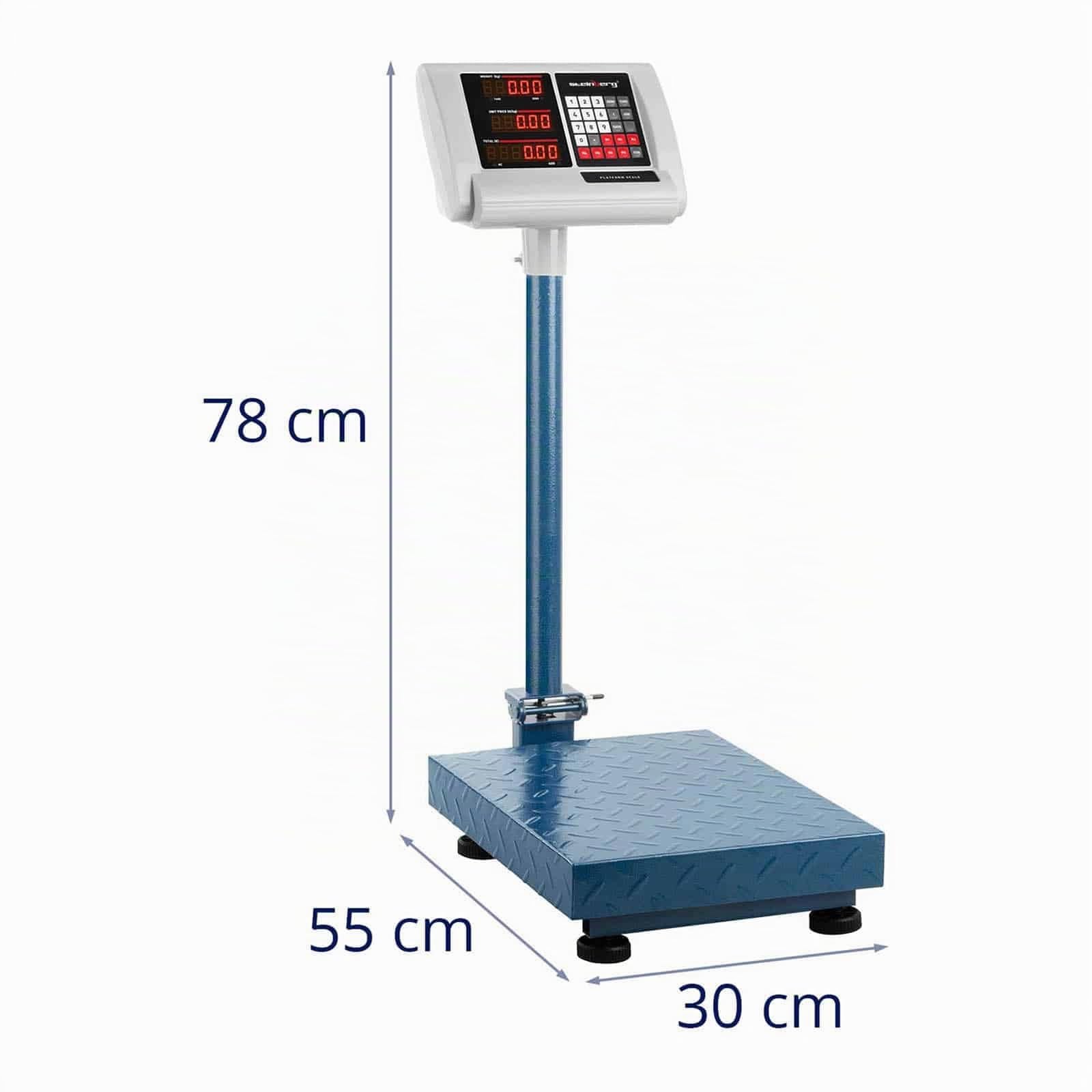 Steinberg Systems Báscula De Plataforma Bascula Industrial de Suelo SBS-PF-100/10B (100 kg / 10 g, Plataforma De Pesaje: 40 x 30 cm, Retroiluminación Regulable)
