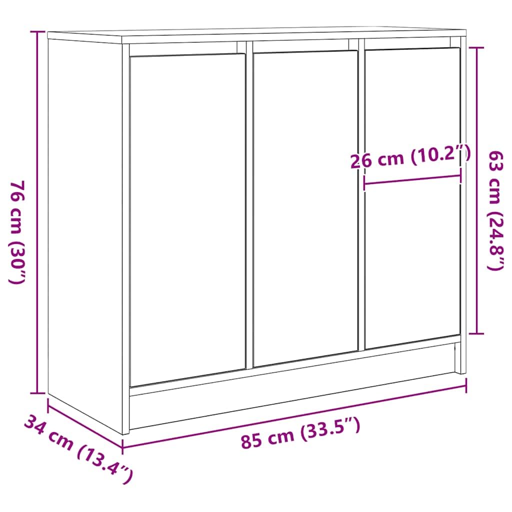 vidaXL Credenza Bianca 85x34x76 cm in Legno Multistrato