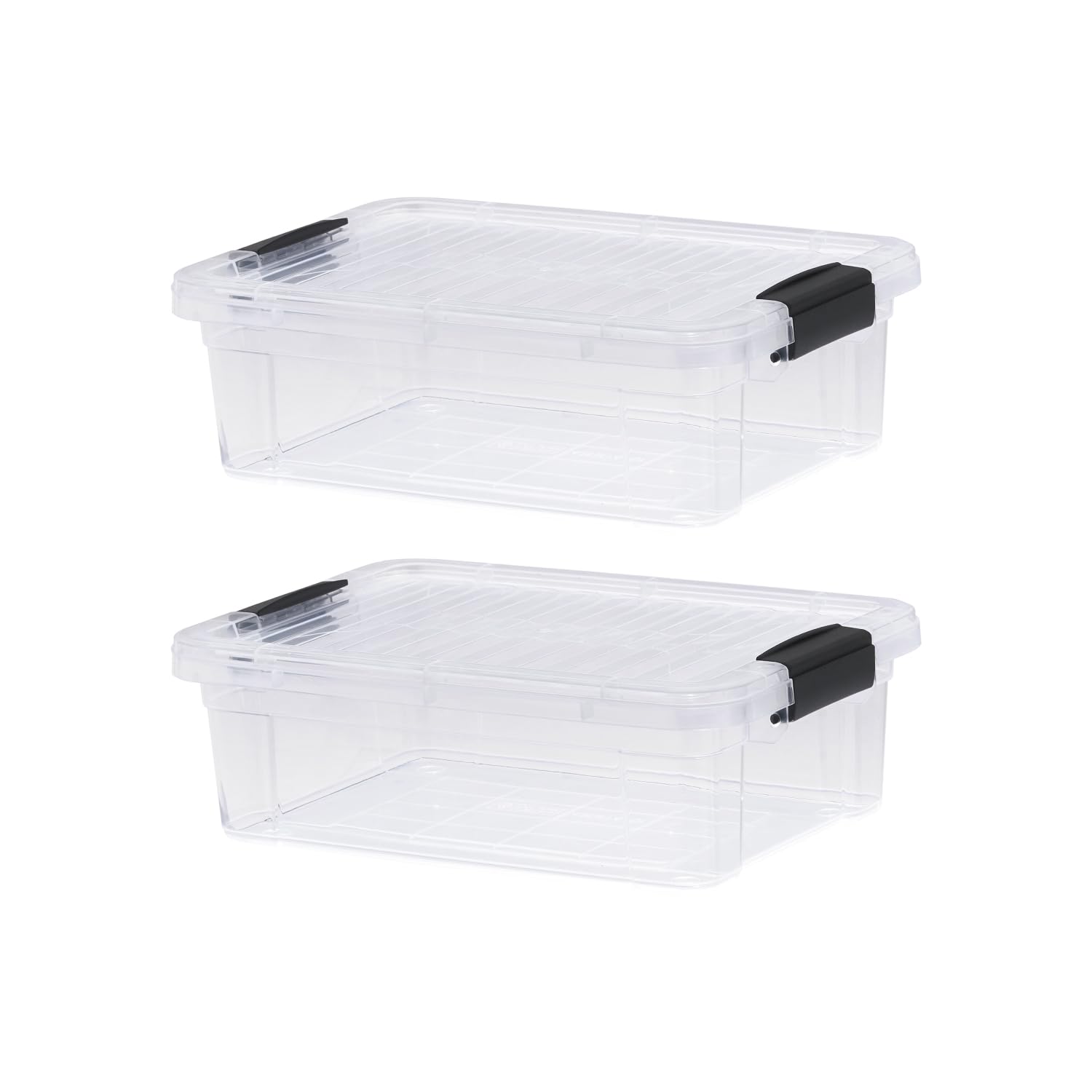 Superio Scatole trasparenti con coperchi, contenitori in plastica da 4,5 litri per organizzare, scatole impilabili, senza BPA, atossici, inodori, organizzatori per casa, ufficio, scuola e dormitorio