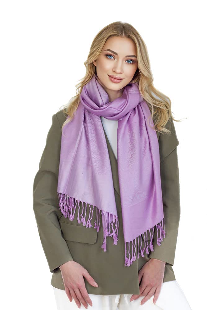 Signare Women's Lilac Pashmina Shawls And Wraps Scarf For (Lilac)