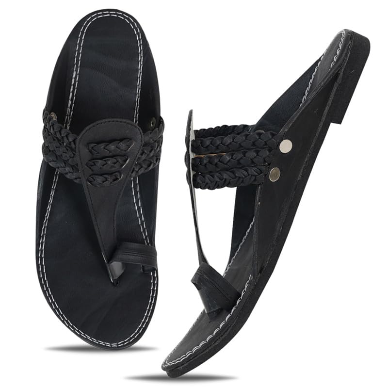 Image of DFR Ethnic Sandals For Boys Men, Comfortable Rajasthani Slippers