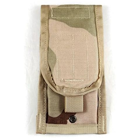 Military Issue 3 Color Desert camo Molle II Double Mag Ammo Pouch Attach to Any Vest (2 Pouches Holds 4 mags) Cover
