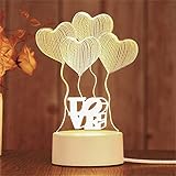 フォーハートナイトライト3DLEDランプ7色変更LEDUSBタッチコントロールスイッチ屋内雰囲気ランプ子供のおもちゃ CDKPAWMZ