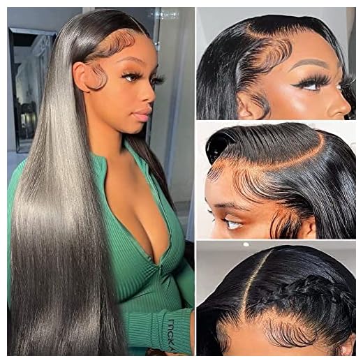 GARAXIS 26 Inch Straight Lace Front Wigs Human Hair Pre Plucked 13x4 Lace Front Wigs Human Hair 150% Density HD Lace Front Wigs With Baby Hair Brazilian Virgin Human Hair Wigs For Women Natural Color
