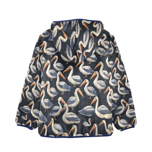 Pelican Cute Pattern Toddler Fleece Jacket Girl Boys Hooded Fleece Jacket Coat Warm Outwear Zip-up 3-10T2