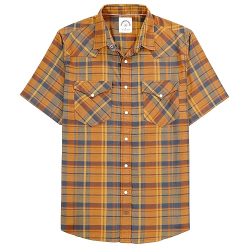 Dubinik® Men's Shirt Short Sleeve Casual Shirt Cotton Regular Fit Oxford Men's Shirt