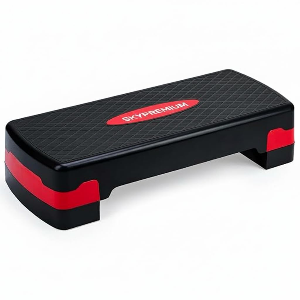 Adjustable Home Gym Exercise Fitness Stepper for Exercise Aerobics Stepper with 3 Height Adjustments| Max Weight 200kg (Black & Red)-image-14
