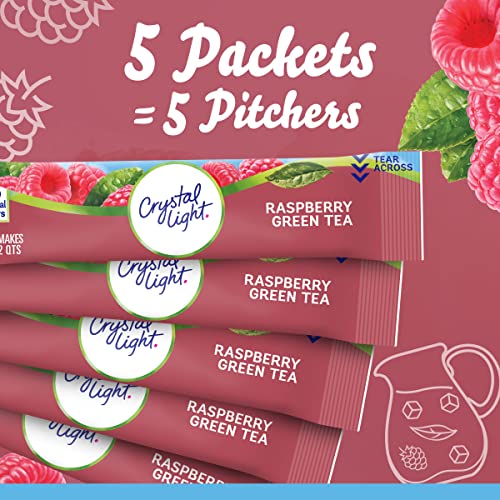 Crystal Light Sugar-Free Raspberry Green Tea Naturally Flavored Powdered Drink Mix 60 Count Pitcher Packets 5 Count (Pack of 12) - Thumbnail 5
