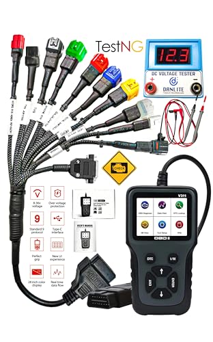 Image of DANLTE TOOLS TECHNICIAN BS6-BS7 Bike 11Cord Cable With V311 OBD-II Scanner (DcVoltage Tester)