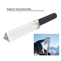 Vista 4 de Prisma triangular de vidrio óptico, prisma de fotografía de cristal óptico, prisma colorido de enseñanza de física, con agujero de tornillo de 1/4