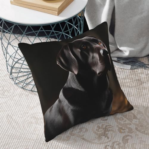 Housse de coussin labrador noir douce pour protéger et décorer le lit
