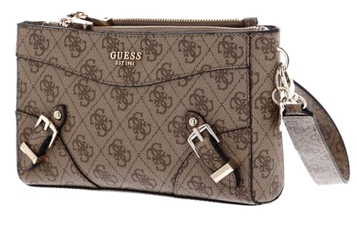 Sac à épaule GUESS Didi Mini Latte Logo marron clair à double zip - 2