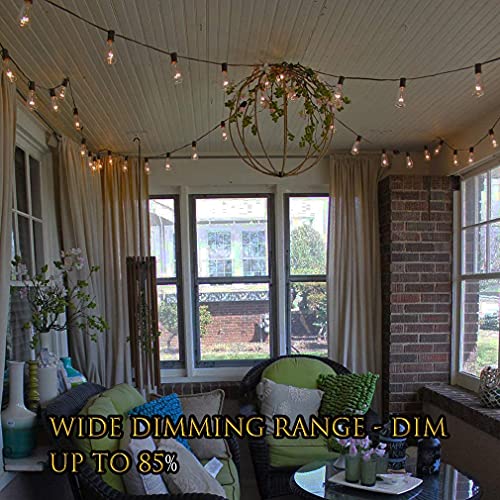 Newpow Outdoor String Lights 48Ft With 23+2 Spare Led Filament Bulbs Dimmable Shatterproof Waterproof, For Indoor/Outdoor Decoration And Lighting, Edison Vintage Style Warm 2200K #TOP3