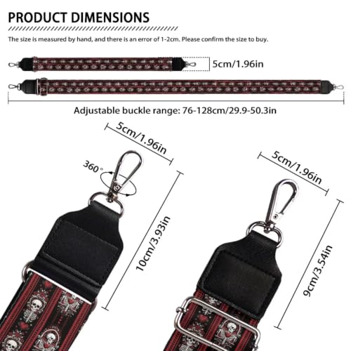 Image of Adjustable Purse Strap for Women, Crossbody Wide Handbag Strap Replacement, Sturdy Bag Strap with Silver Hardware