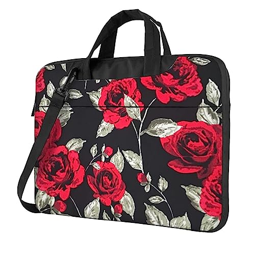 Sacoche pour ordinateur portable porte-documents motif roses rouges de bureau