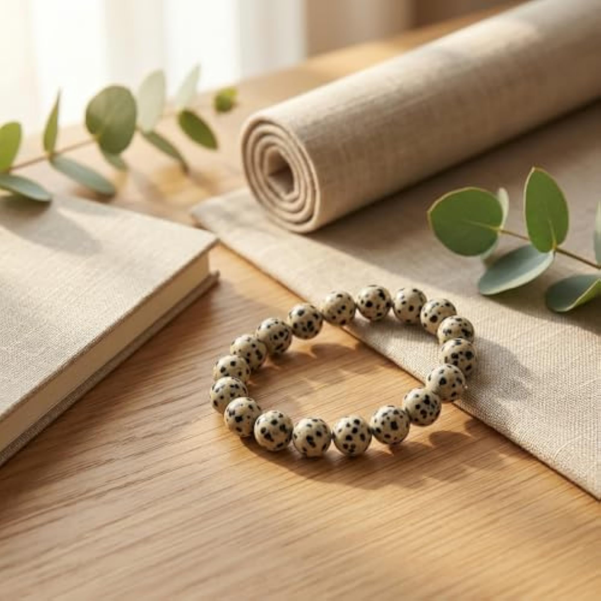 Dalmatian Jasper Healing Crystal Bracelet for Men & Women