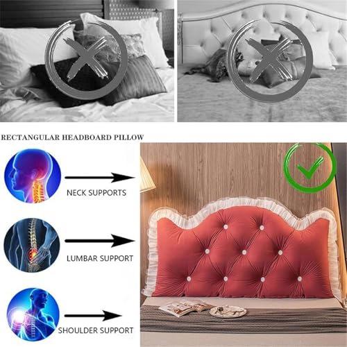 Oreiller de tête triangulaire rouge 90cm et cale de lecture de coin ergonomique