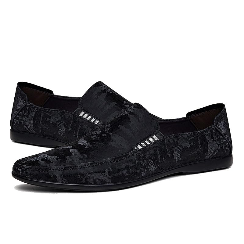 Men's Loafers Shoes Round Toe Suede Vamp Loafer Shoes Anti-Slip Resistant Comfortable Party Casual Slip On4