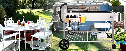 Bbqmall Grill Table Stand Cart For Weber 22" &18“ Original Kettle, Jumbo Joe And Master-Touch Charcoal Grills, Outdoor Prep Table Cooking Station, Performer Charcoal Grill Parts And Accessories For Outside(Only Cart) #TOP6
