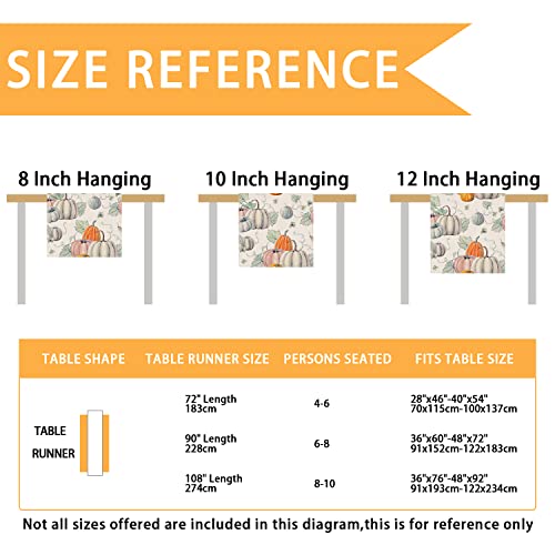 Sambosk Fall Gray Pumpkin Table Runner, Autumn Thanksgiving Table Runners For Kitchen Dining Coffee Or Indoor And Outdoor Home Parties Decor 13 X 72 Inches Sk075 #TOP6