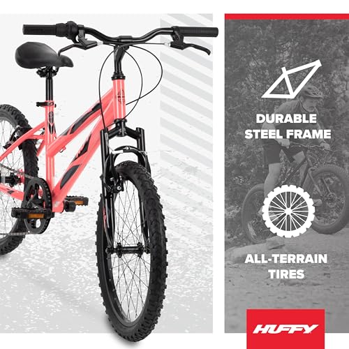 Image of Huffy Stone Mountain Bike for Men and Women, 20 inch /24 inch /26 inch, 6-Speed (20 inch) or 21-Speed, Front or Dual Suspension (Varies), Multiple Colors, Adjustable Saddle, Shimano Equipped, All-Terrain Tires