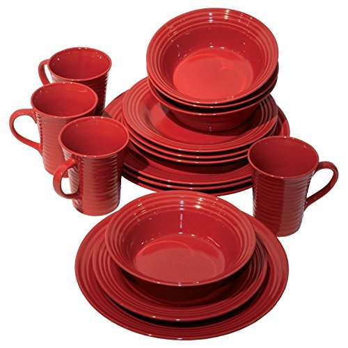 Roulette 16piece Dinnerware Set Red Amazon.in Home & Kitchen