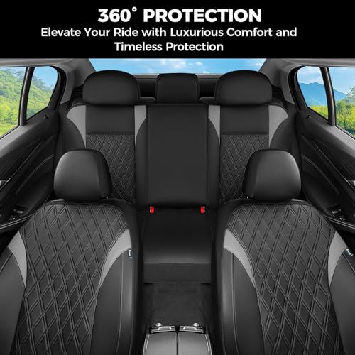 Image of FLORICH Seat Covers, Car Seat Covers Full Set, Waterproof Leather Car Seat Protector, Front and Rear Seat Covers for Cars, Automotive Seat Covers Universal Fit for Most Cars SUV Truck