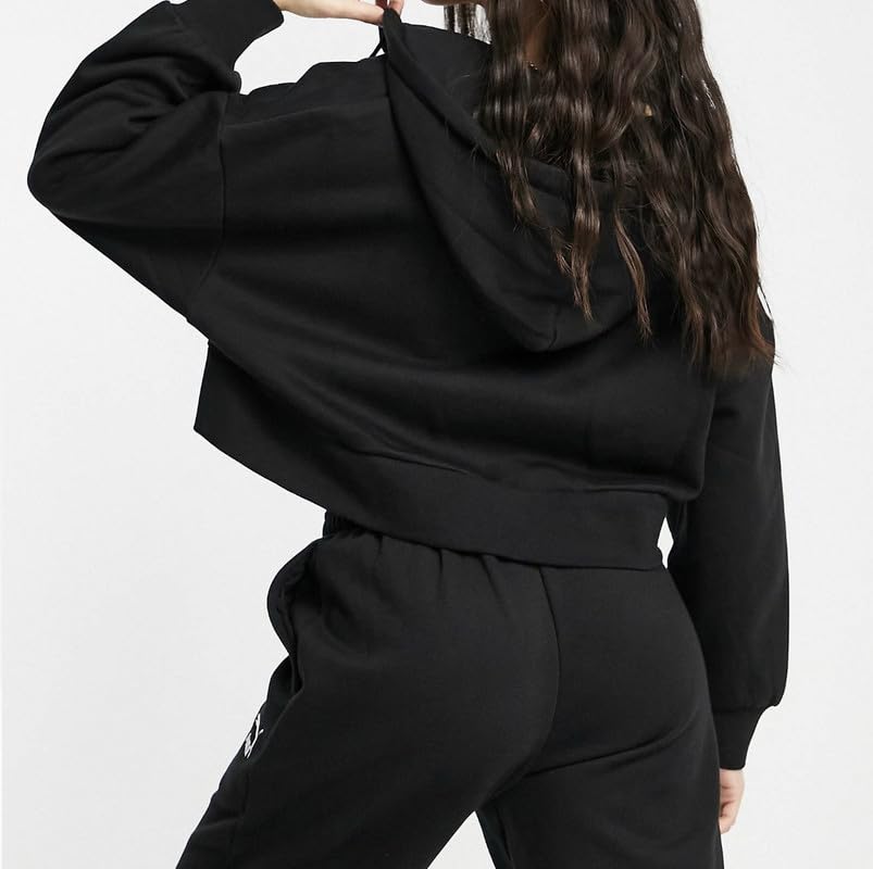 Image of PDK Fashion Solid Long Hooded Neck Hoodie Zipper Crop Jacket for Women's