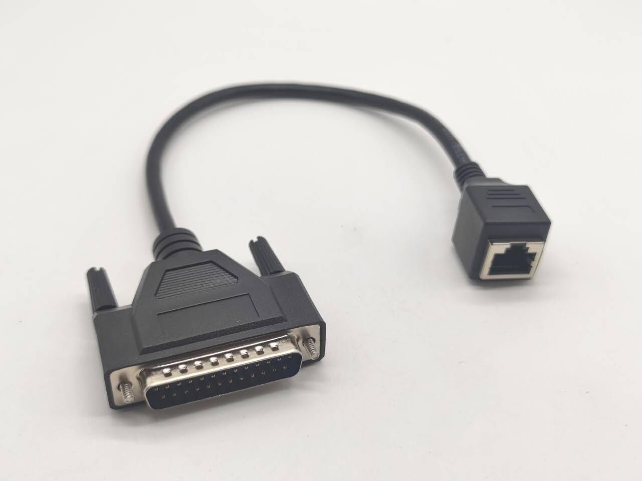 Elecbee DB25 Male to RJ45 Female Cable 0.3M (1ft) Network Patch Cable for Light Systems,Computers Routers Switches Network Servers and Other Network Devices, Shielded High-Speed Data Transfer