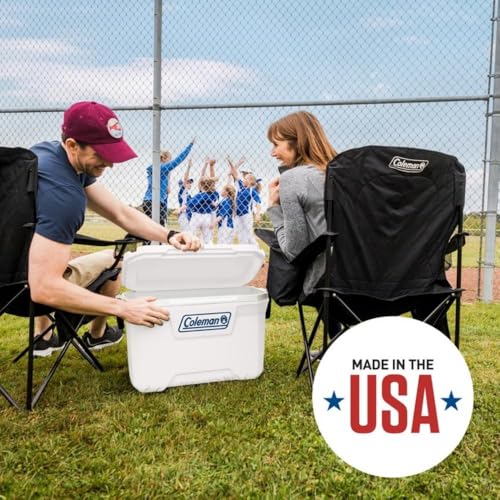 Image of Coleman Marine Cooler with Fully Insulated UV Guard Lid & Body, Keeps Ice for 3+ Days, Great for Boating & Fishing, 52qt /100qt Wheeled /120qt Options