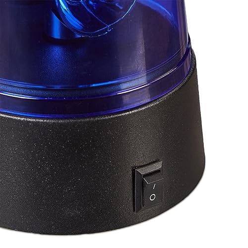 Relaxdays LED Blaulicht, 2er Set, Rundumleuchte mit drehendem Reflektor, Partylicht, Geburtstag, batteriebetrieben, blau