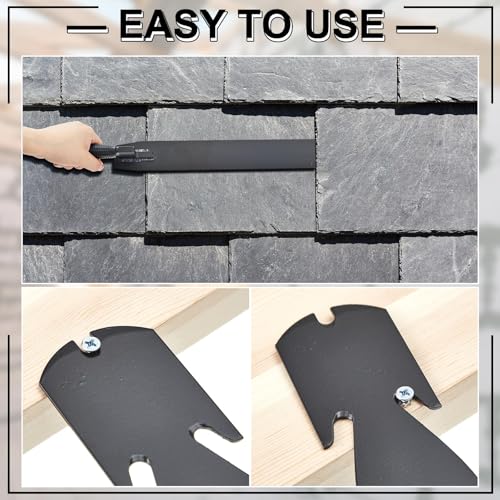 Image of Shingle Slaters Ripper, Steel Roof Ripper Shingle Remover Slate Puller Rip Slate Slating Nail Remover for Slaters Roofers Roofing(Black,23 Inch)