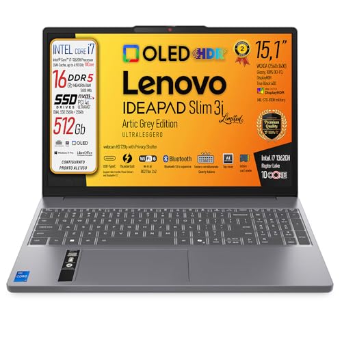 ✅ Cosa riceverete : Un nuovo laptop Lenovo SLIM 3i versione 2025 in edizione esclusiva con tastiera retroilluminata qwerty e display Oled HDR da 165Hz, completo del sistema operativo Windows 11 Pro 64-bit e tutti i driver per il corretto funzionamento delle periferiche hardware.