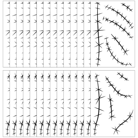 30 Sheets Halloween Stitches Tattoo Stickers Fake Scar Temporary Tattoos Sticker Cosplay Party Makeup Accessories for Halloween Party Costume Cover