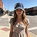 Rhinestone Denim Baseball Cap for Women Fashion Sun Hat Metal Buckle Adjustable Bling Diamond Traveling Hat (US, Alpha, One Size, NevyBlueStar)