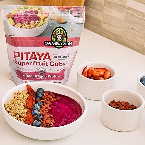 Sambazon, Pitaya Superfruit Cubes, Red Dragon Fruit, 12 Ounce