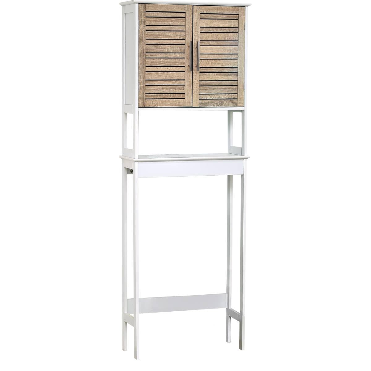 TENDANCE 9904306 Meuble dessus toilettes WC - 2 portes et 1 tablette - Aspect Chêne vieilli