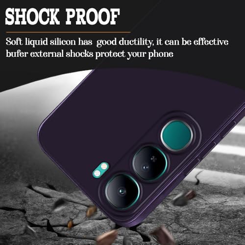 Image of Back Cover for Vivo Y300 5G / V40 Lite 5G | Full Camera Protection | Premium Liquid Silicon Case | Flexible Bumper Case for Vivo Y300 5G / V40 Lite 5G (Purple)