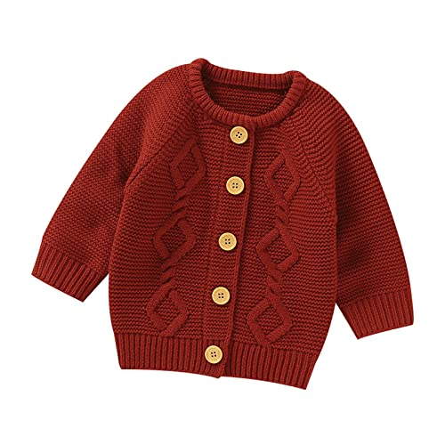 Newborn Baby Cardigan Sweaters Boys Girls Cable Knit Long Sleeve Crewneck Button Shirts Fall Winter Thermal Clothes
