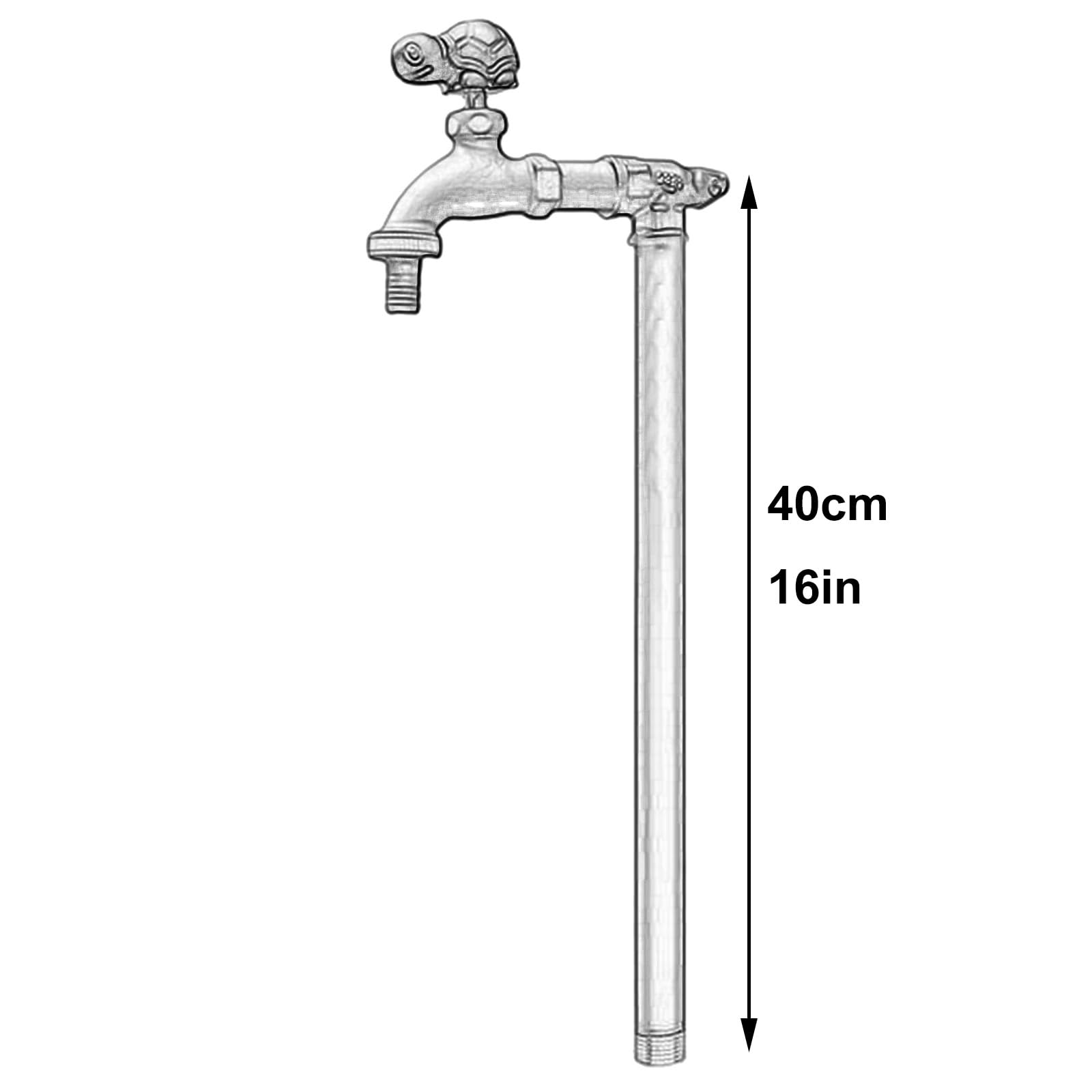 Générique Robinet extérieur antigel - Robinet de Jardin Vertical de 40 cm (16 po), borne d'incendie antigel pour l'irrigation de la Cour et du Jardin, colonne d'Eau Noire Durable (40 cm)